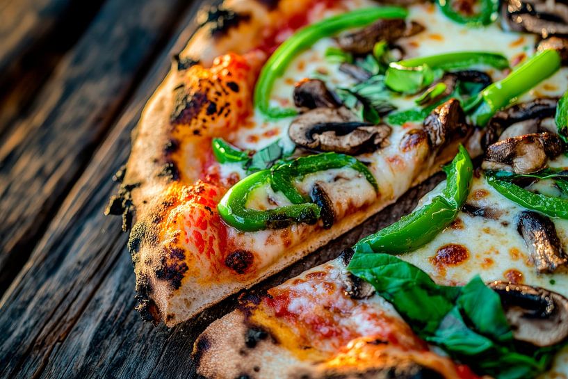 Délicieuse pizza aux légumes frais par Poster Art Shop