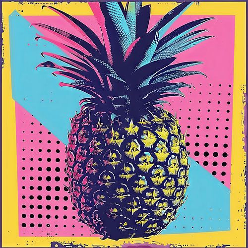 Pop Art Ananas - Art mural vivant d'inspiration Warholienne