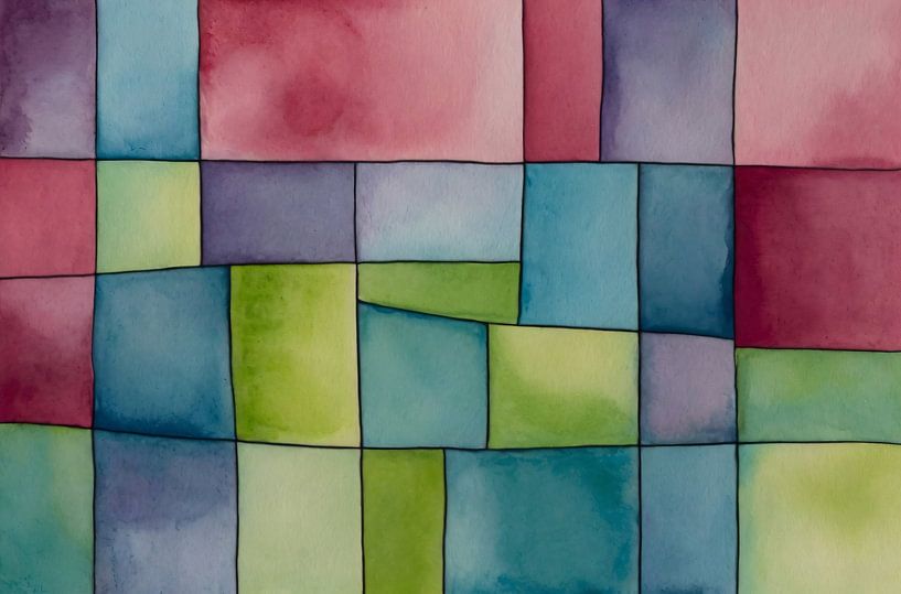 Vert et rose à l'aquarelle par Art & Soul Creations