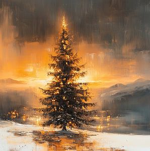Beleuchteter Weihnachtsbaum Winter