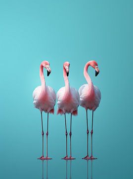 Réunion des flamants roses sur Liv Jongman