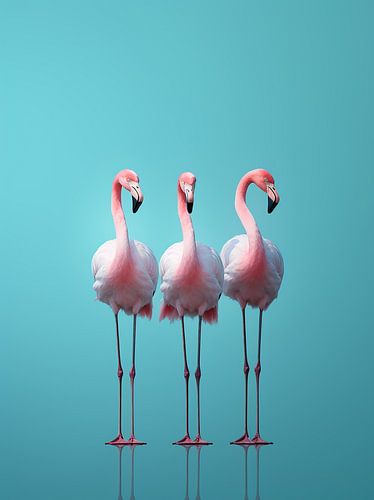 Réunion des flamants roses