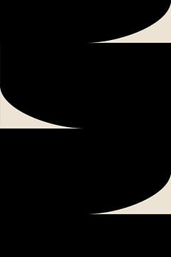 Abstrakte Formen in Schwarz und Weiß VII von Dina Dankers