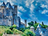 Middeleeuws kasteel Carcassonne Frankrijk