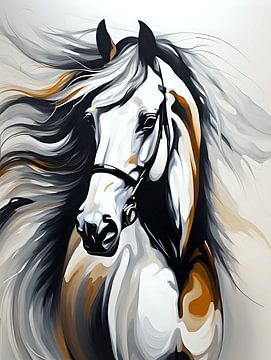 Paard | Portret van een schimmel van Art Twist by M
