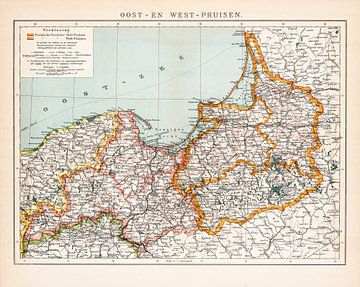 Vintage Karte Ost- und Westpreußen von Studio Wunderkammer