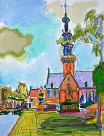 Schaduwspel op het Waag plein, Alkmaar van Simon Borst