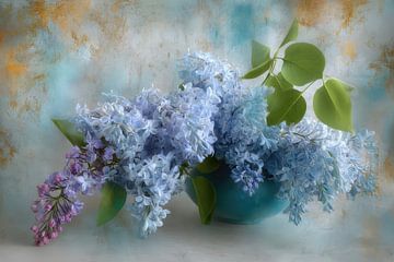 Malerei, Verträumte Blumen, Flieder in einer Vase von Joriali Fotografie und Gemälde