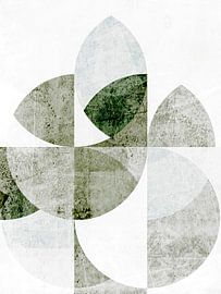 Scandinavian retro abstraction light green by Mad Dog Art