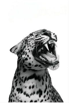 Ongetemde kracht – Luipaard in zwart & wit van Urbanwolves