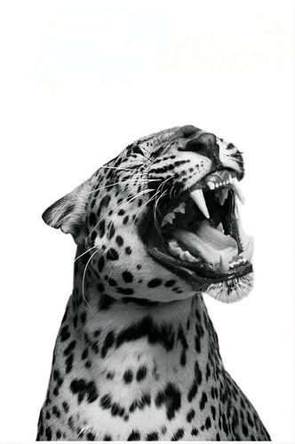 Ungezähmte Kraft – Leopard in Schwarz & Weiß