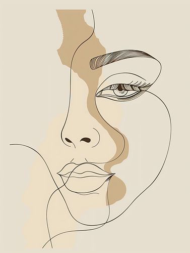 Abstract portret in lijnen variatie 2