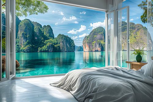 look out the window overlooking a beautiful landscape