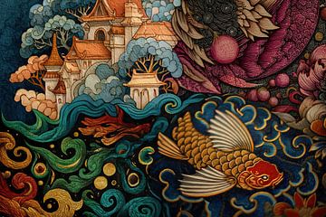 Art abstrait japonais en 3D