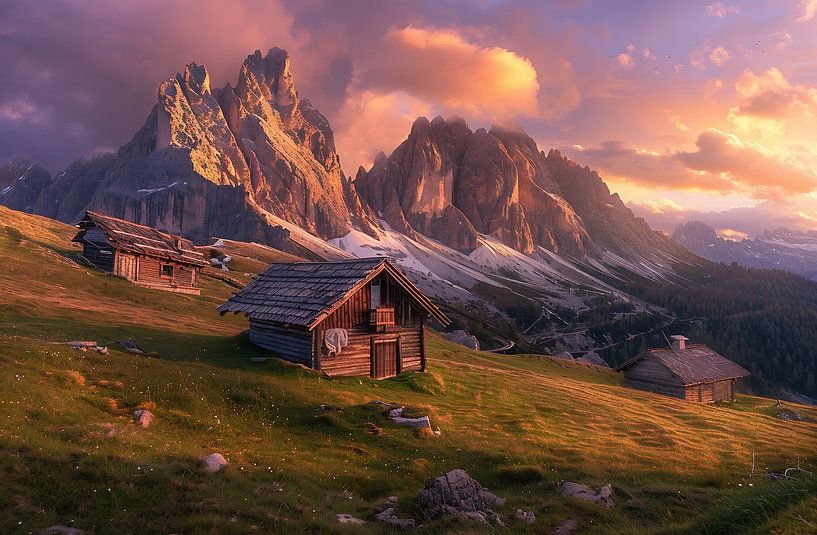 Zonnig uitzicht op Alpentoppen van fernlichtsicht