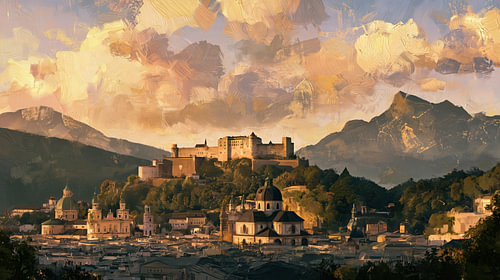 Salzburg, Austria: abstract panorama