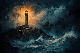 Leuchtturm Sturm von Poster Art Shop