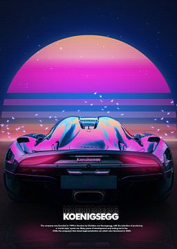 Koenigsegg Synthwave Poster by Ali Firdaus