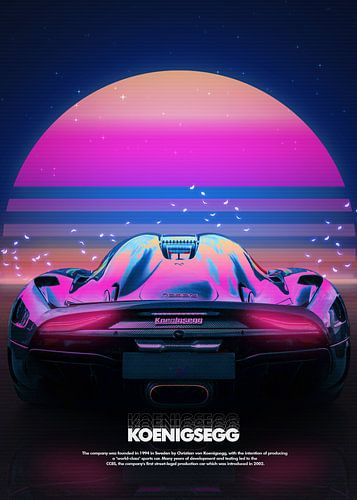 Koenigsegg Synthwave Poster