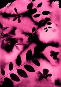 Schwarz Rosa Blätter Traum