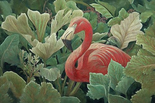 Flamingo in Green