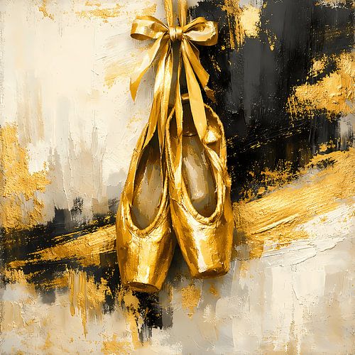 Golden Pointe – Elegante Ballettschuhe in Gold und Schwarz