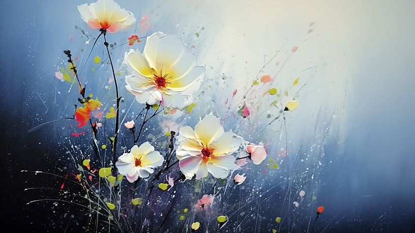 Abstrakte Blumen Malerei von Dakota Wall Art