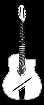Minimalistische zwart-wit gitaar van Andika Bahtiar
