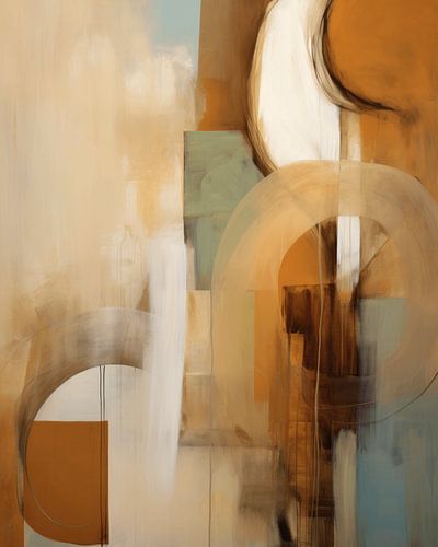 Moderne et abstrait dans les tons de terre sur Carla Van Iersel