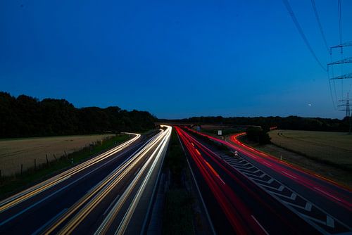 German highway A57 at night