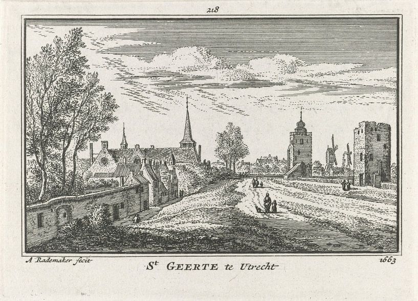 Abraham Rademaker, Vue d'Utrecht, 1663 par Atelier Liesjes