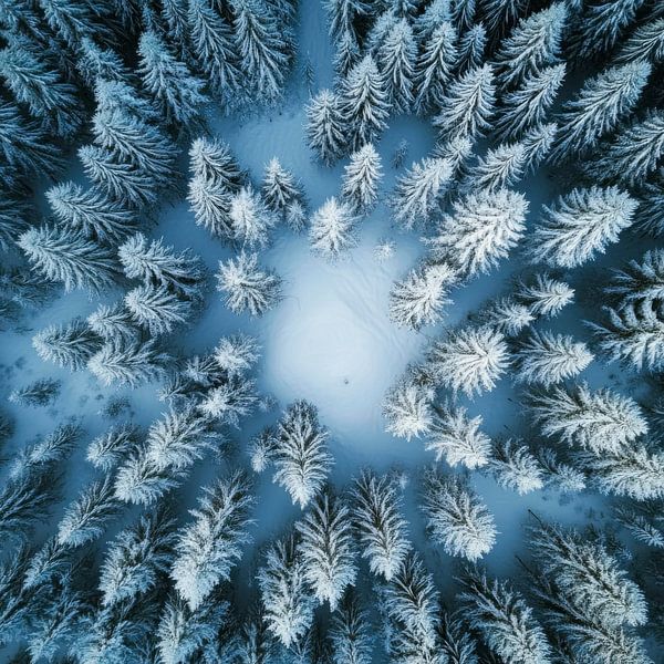 Vue de la forêt d'hiver par Poster Art Shop
