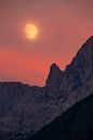 Maan boven de Lienzer Dolomieten - Oost-Tirol - Oostenrijk van Felina Photography thumbnail
