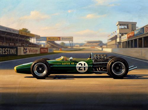 Lotus 49 Schilderij Vintage F1 Raceauto Kunst