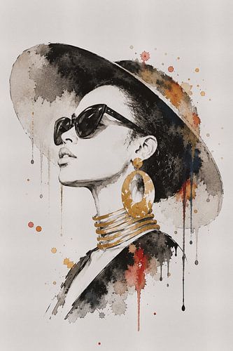 Portrait of a woman in Indian ink – Ink portrait of Madame Ruiz by MadameRuiz
