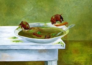 Winter Hippos Everything in the soup by Anne-Marie Somers