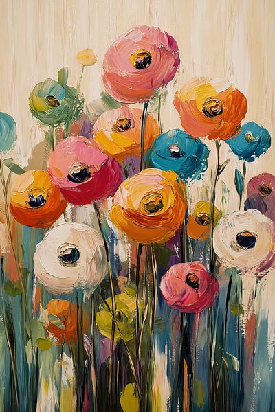 Bunte Blumen von Wunderbare Kunst