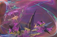 Pink fantasy landscape