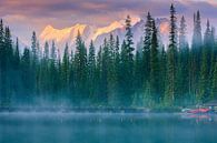 Sonnenaufgang Emerald Lake, Kanada von Henk Meijer Photography Miniaturansicht