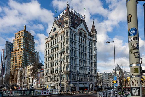 Paysage urbain de Rotterdam | Maison Blanche | Vieux port Hollande Photoprint