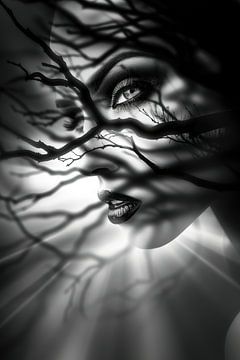 Mystieke Takken monochroom van Shine by Nous
