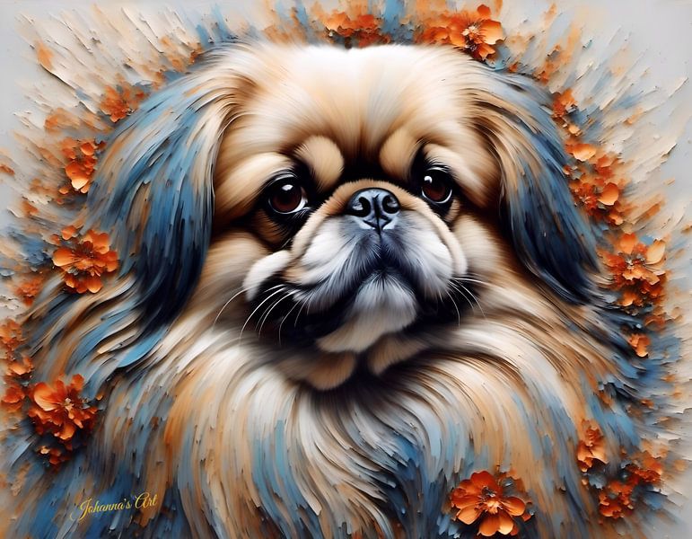Pekingese Pride: A Regal Portrait by Johanna's Art by Johannas Art Creations