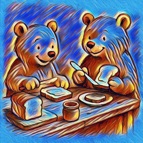 Ich sah zwei Bären Sandwiches machen (Kinderlied auf dem Bildschirm)