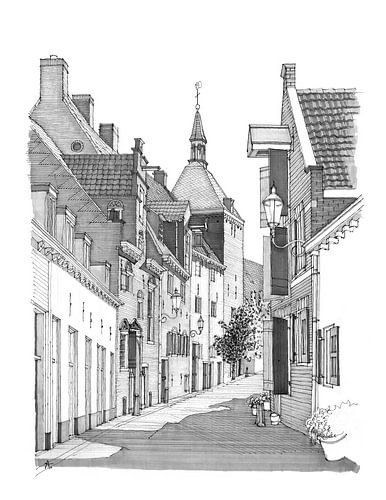 Amersfoort . Dieventoren . Muurhuizen