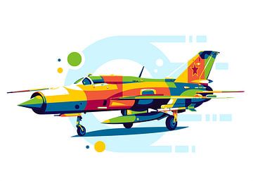 MiG-21 Visbed in Pop Art van Lintang Wicaksono