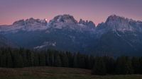 Rising moon behind the mountains of the Brenta in the Italian Dolomites. by Jos Pannekoek thumbnail