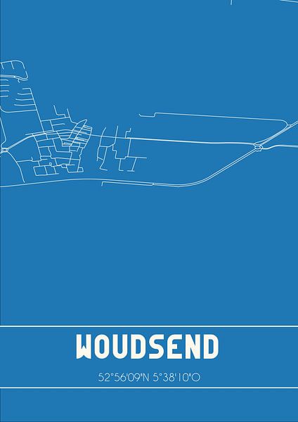 Blueprint | Map | Woudsend (Fryslan) by Prints of Place