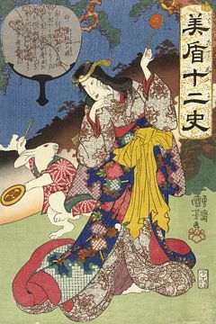 Teken van de haas, Utagawa Kuniyoshi
