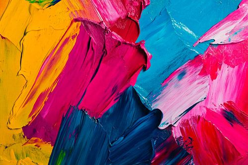 Kleurrijke acrylverf op canvas