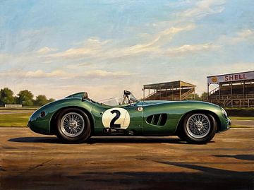 Aston Martin DBR1 Vintage Racing Art Painting by Jan Keteleer